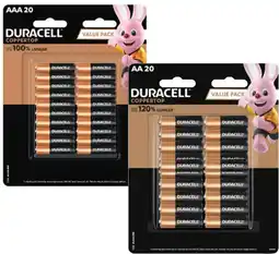 Coles Duracell Coppertop Batteries AA or AAA 20 Pack offer