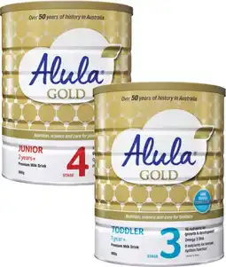 Coles Alula Gold Stage 3 or 4 Milk Drink 900g offer