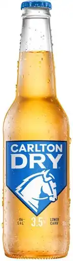 Coles Carlton Dry Mid 3.5% Bottles 24x330mL offer