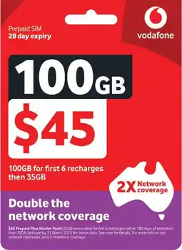 Coles Vodafone $45 Starter Pack offer