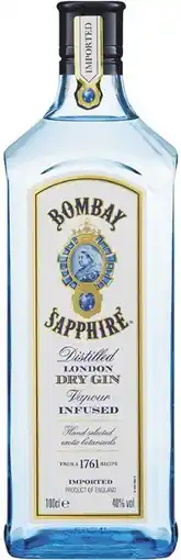 Coles Bombay Sapphire Gin 1 Litre offer