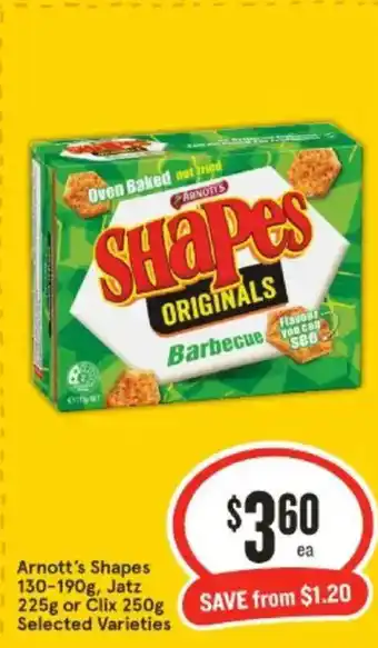 IGA Arnott's Shapes, Jatz or Clix offer