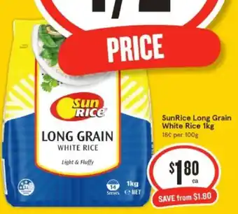 IGA Sunrice long grain white rice offer