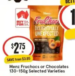 IGA Menz fruchocs or chocolates offer