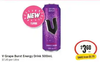 IGA V grape burst energy drink offer