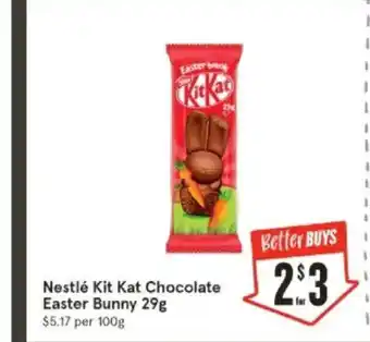 IGA Nestlé kit kat chocolate easter bunny offer