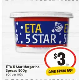 IGA Eta 5 star margarine spread offer