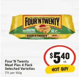 IGA Four 'n twenty meat pies offer