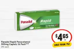 IGA Panadol rapid paracetamol caplets offer