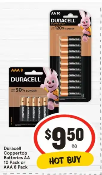 IGA Duracell Coppertop Batteries AA  or AAA offer