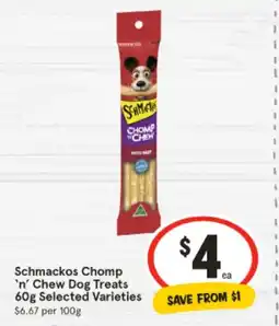 IGA Schmackos chomp 'n' chew dog treats offer