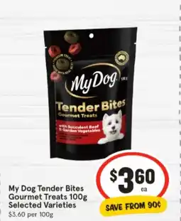 IGA My Dog Tender Bites Gourmet Treats offer