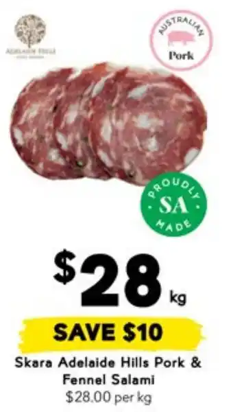 Drakes Skara Adelaide Hills Pork & Fennel Salami offer