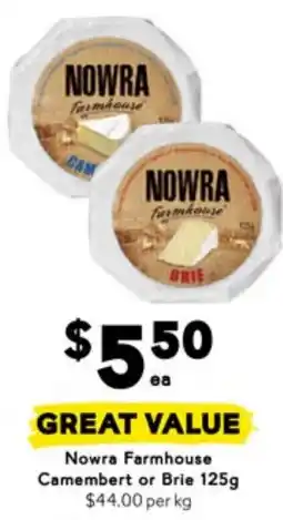 Drakes Nowra Farmhouse Camembert or Brie offer