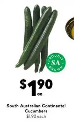 Drakes South australian continental cucumbers offer