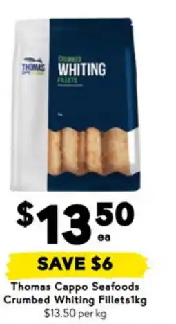 Drakes Thomas cappo seafoods crumbed whiting fillets offer