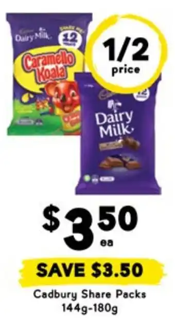 Drakes Cadbury Share Packs offer