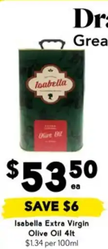 Drakes Isabella Extra Virgin Olive Oil offer