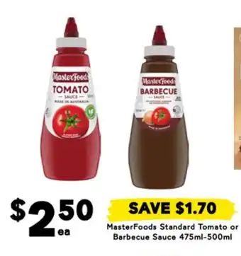 Drakes MasterFoods Standard Tomato or Barbecue Sauce offer