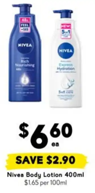 Drakes Nivea Body Lotion offer