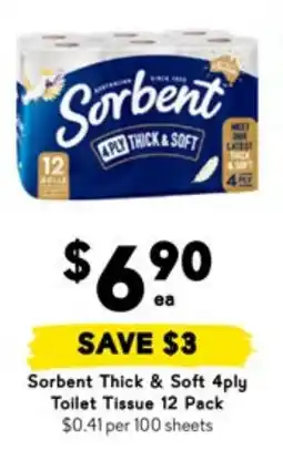 Drakes Sorbent Thick & Soft 4ply Toilet Tissue offer