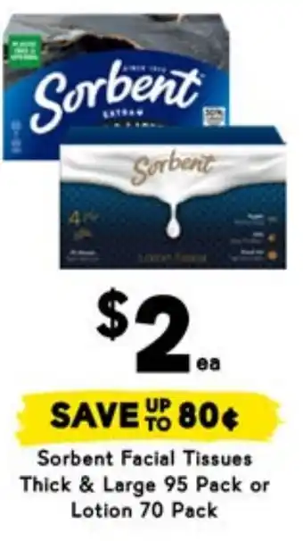 Drakes Sorbent Facial Tissues Thick & Large or Lotion offer