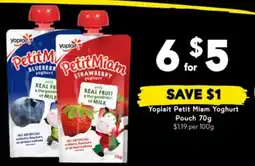 Drakes Yoplait Petit Miam Yoghurt Pouch offer