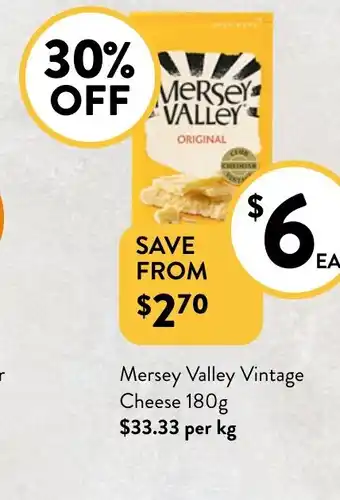 Foodworks Mersey Valley Vintage Cheese offer