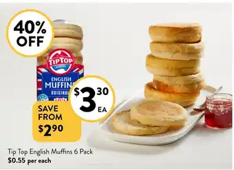 Foodworks Tip Top English Muffins offer