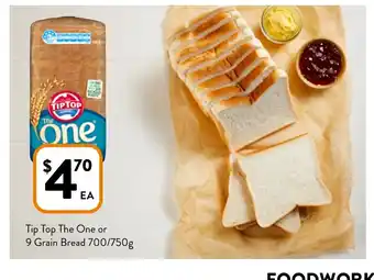 Foodworks Tip Top The One or 9 Grain Bread offer