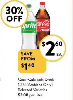 Foodworks Coca-Cola Soft Drink offer