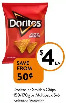 Foodworks Doritos or Smith's Chips offer