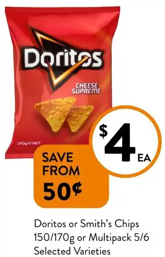 Foodworks Doritos or Smith's Chips offer