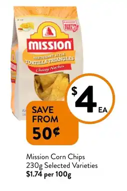 Foodworks Mission corn chips offer