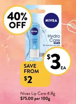 Foodworks Nivea lip care offer