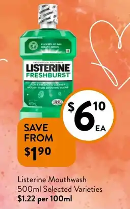 Foodworks Listerine Mouthwash offer