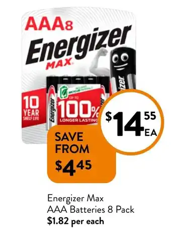 Foodworks Energizer Max AAA Batteries offer