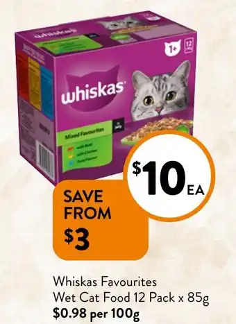 Foodworks Whiskas Favourites Wet Cat Food offer