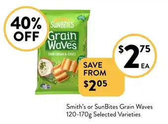 Foodworks Smith's or SunBites Grain Waves offer