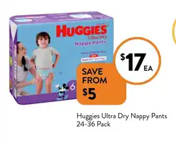 Foodworks Huggies ultra dry nappy pants offer