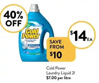 Foodworks Cold power laundry liquid offer