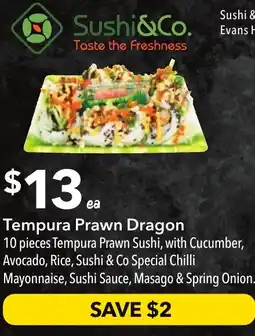 Ritchies Sushi & Co Tempura Prawn Dragon offer