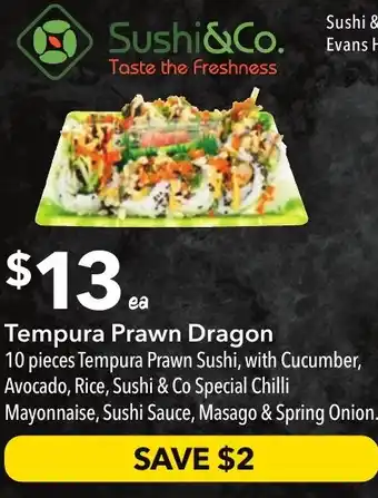 Ritchies Sushi & Co Tempura Prawn Dragon offer