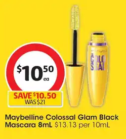 Coles Maybelline colossal glam black mascara offer