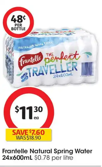 Coles Frantelle Natural Spring Water offer