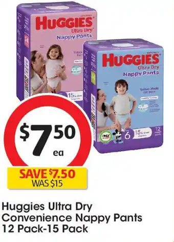 Coles Huggies Ultra Dry Convenience Nappy Pants offer