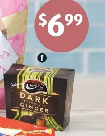 ALDI Darrell Lea Dark Chocolate Ginger Gift Box 200g offer