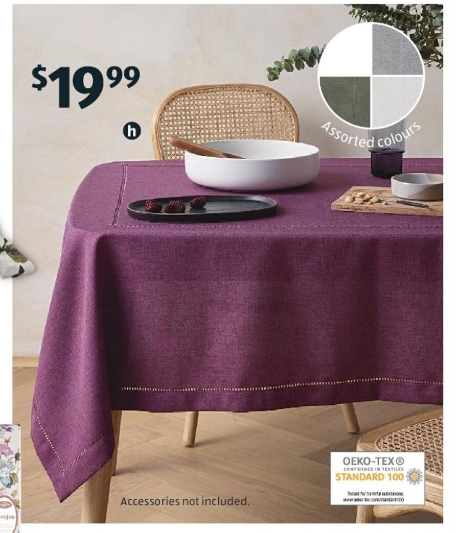 LinenLook Tablecloth offer at ALDI