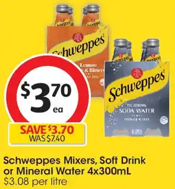 Coles Schweppes mixers, soft drink or mineral water offer