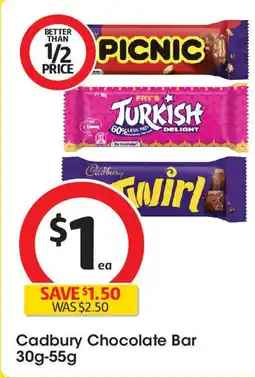 Coles Cadbury Chocolate Bar offer